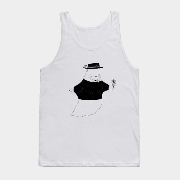 Cute Ghost Tank Top by chiarodiluna